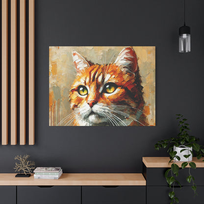 Orange Tabby Cat Oil Canvas Painting Print – A Delightful Addition for Cat Lovers and Home Decor