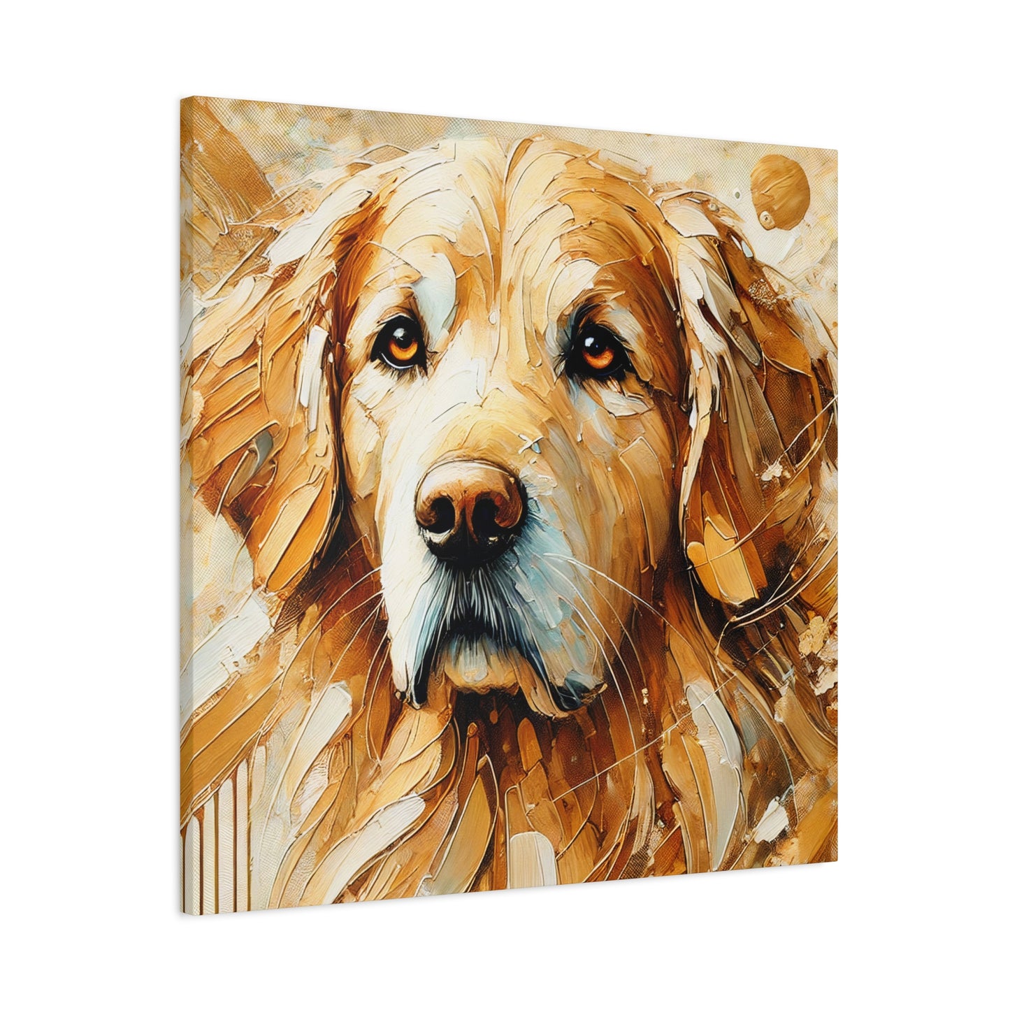 Golden Retriever Oil Canvas Painting Print – A Heartwarming Addition for Dog Lovers and Home Decor