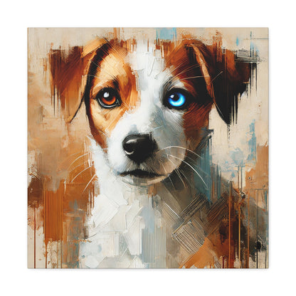 Jack Russell Terrier Mix Oil Canvas Painting Print – Ideal for Dog Lovers and Art Collector