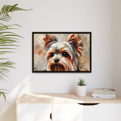 Yorkshire Terrier Oil Canvas Painting Print With Frame