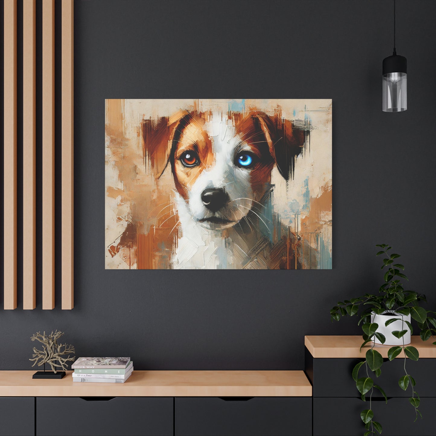 Jack Russell Terrier Mix Oil Canvas Painting Print – Ideal for Dog Lovers and Art Collector