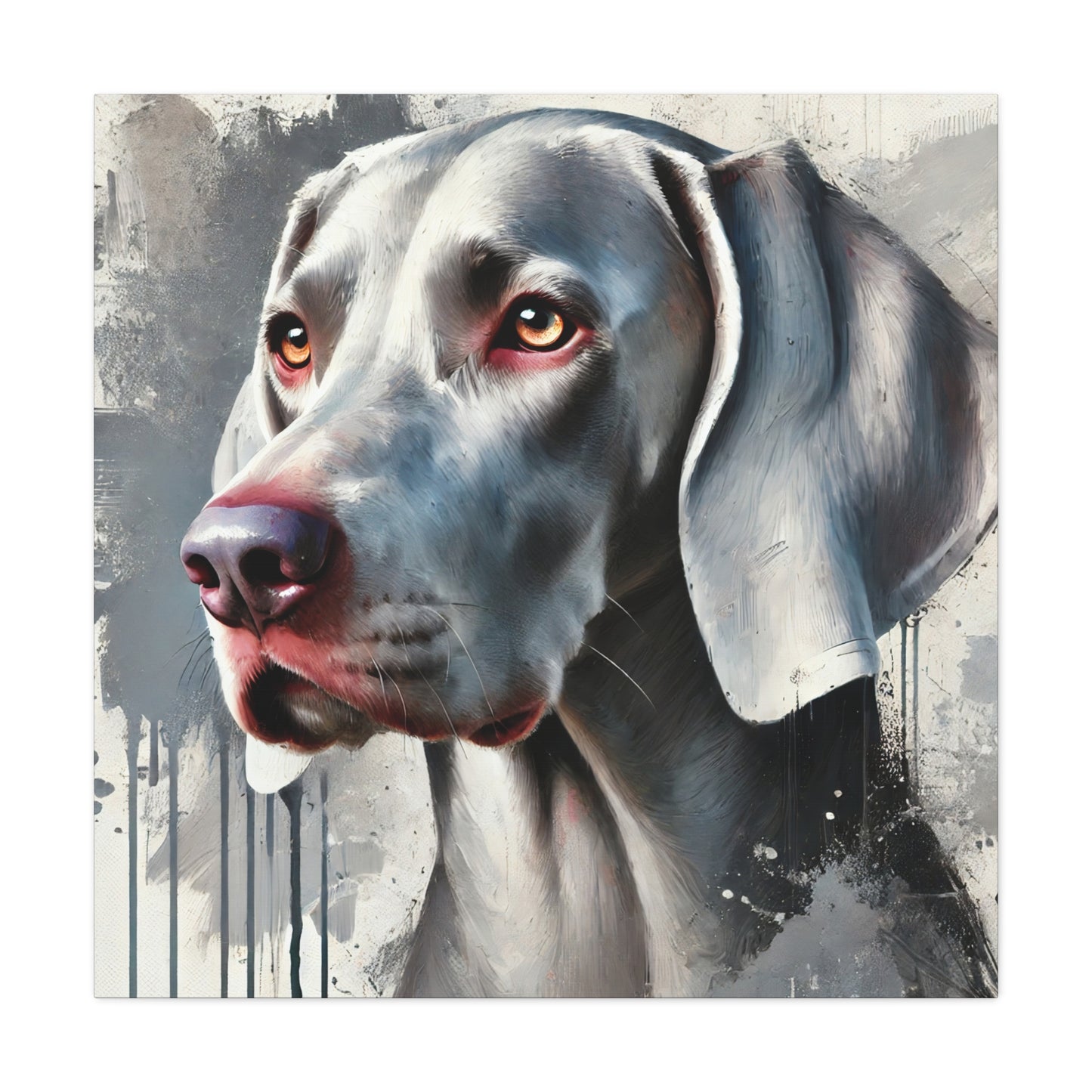 Weimaraner Dog Oil Canvas Painting Print – Perfect for Dog Lovers and Art Enthusiasts