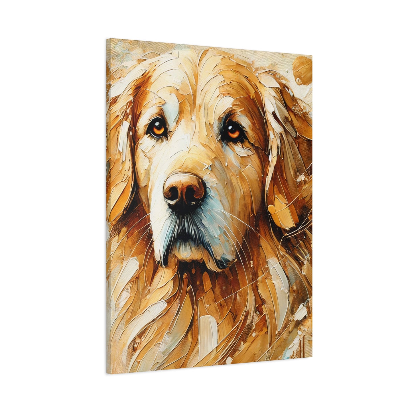 Golden Retriever Oil Canvas Painting Print – A Heartwarming Addition for Dog Lovers and Home Decor