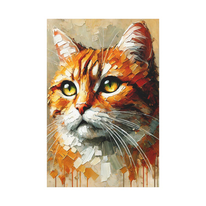 Orange Tabby Cat Oil Canvas Painting Print – A Delightful Addition for Cat Lovers and Home Decor