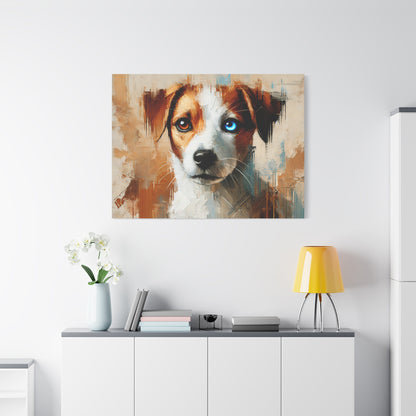 Jack Russell Terrier Mix Oil Canvas Painting Print – Ideal for Dog Lovers and Art Collector