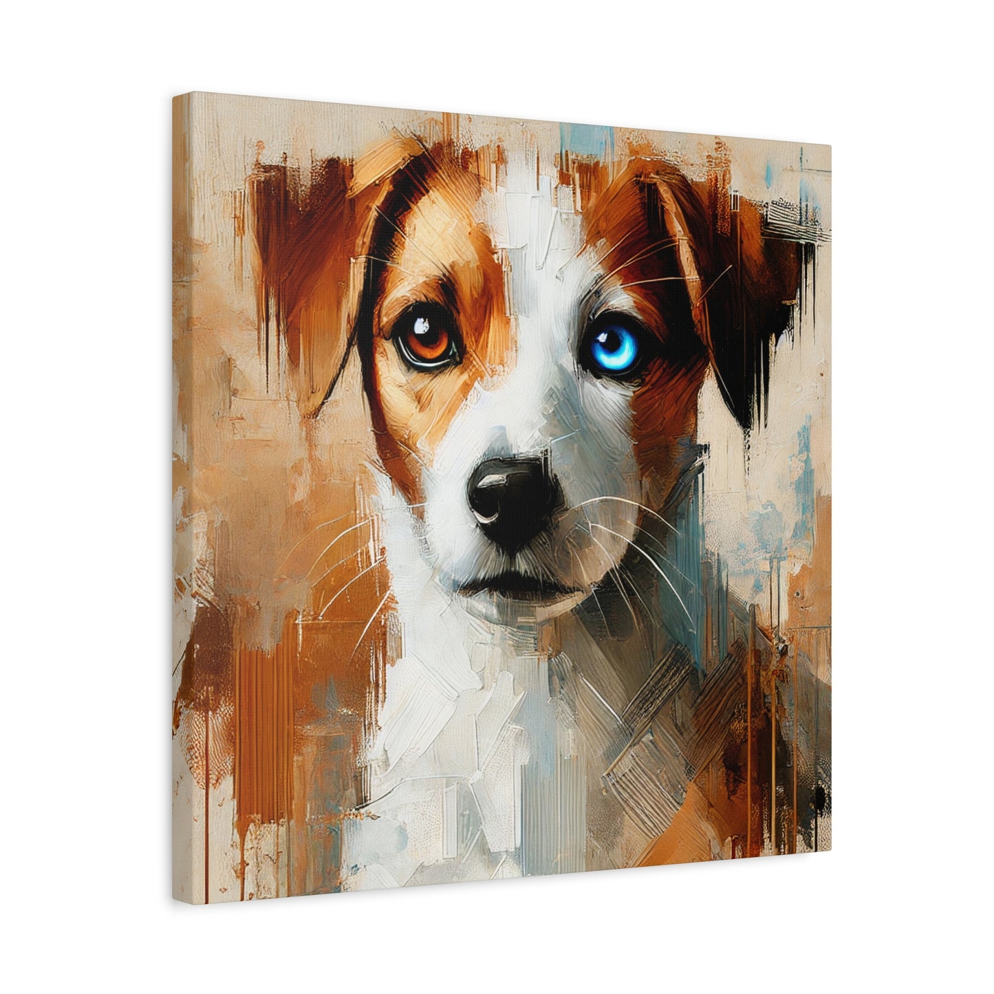 Jack Russell Terrier Mix Oil Canvas Painting Print – Ideal for Dog Lovers and Art Collector