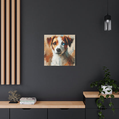 Jack Russell Terrier Mix Oil Canvas Painting Print – Ideal for Dog Lovers and Art Collector