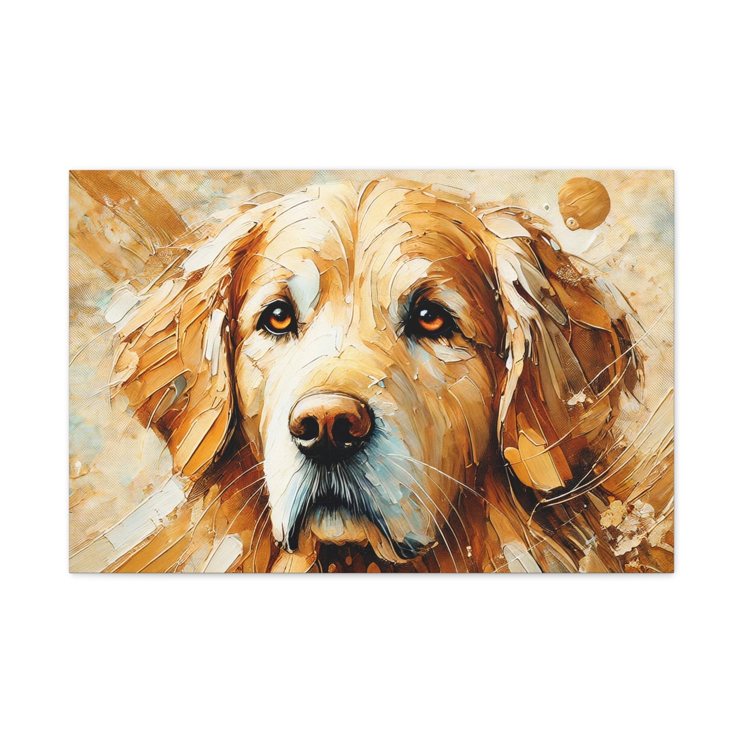 Golden Retriever Oil Canvas Painting Print – A Heartwarming Addition for Dog Lovers and Home Decor