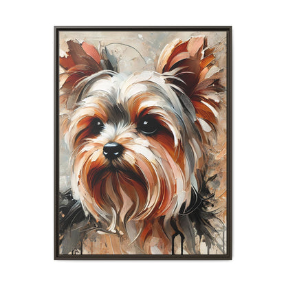 Yorkshire Terrier Oil Canvas Painting Print With Frame