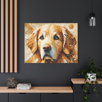 Golden Retriever Oil Canvas Painting Print – A Heartwarming Addition for Dog Lovers and Home Decor