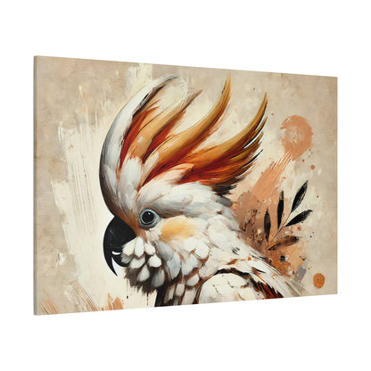 Cockatoo Oil Canvas Painting Print – A Stunning Addition for Bird Lovers and Home Decor