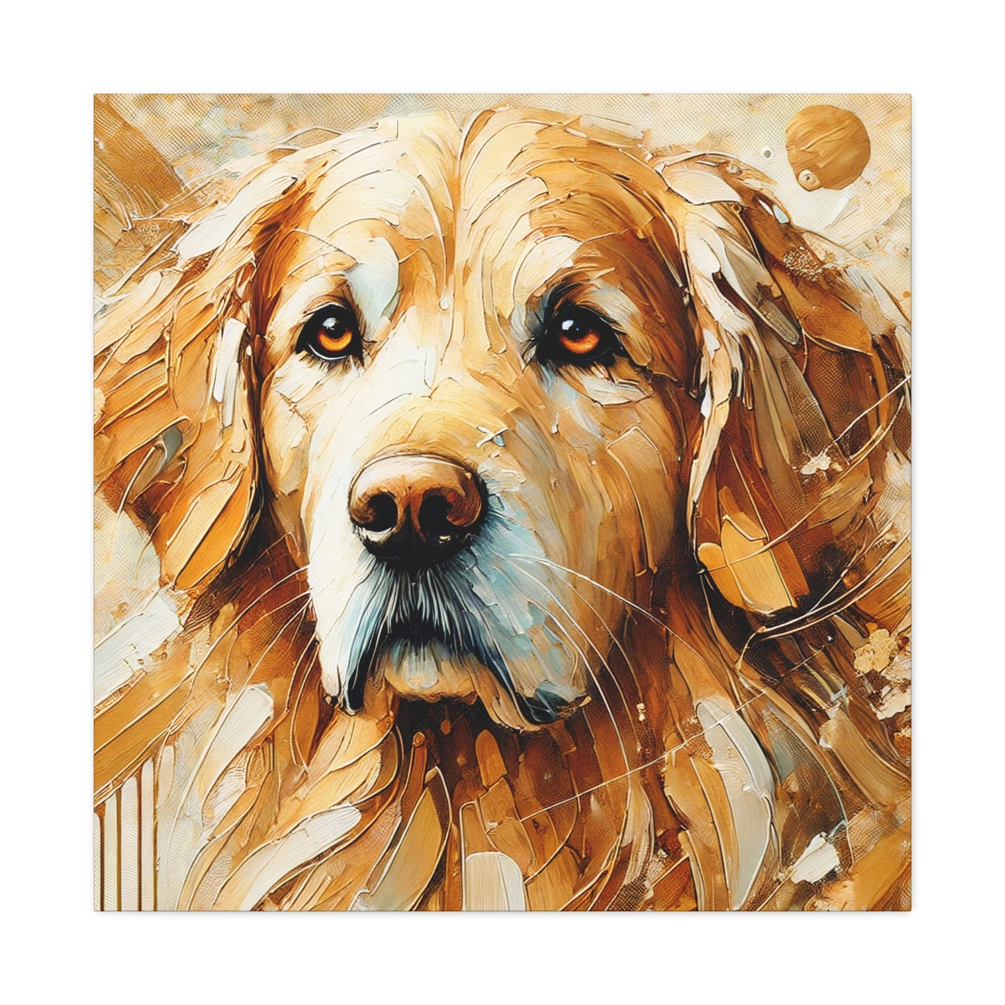 Golden Retriever Oil Canvas Painting Print – A Heartwarming Addition for Dog Lovers and Home Decor