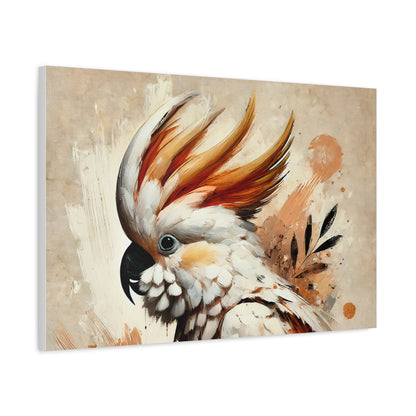 Cockatoo Oil Canvas Painting Print – A Stunning Addition for Bird Lovers and Home Decor