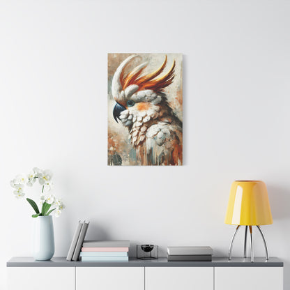 Cockatoo Oil Canvas Painting Print – A Colorful Addition for Bird Lovers and Art Enthusiasts