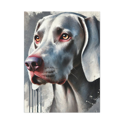 Weimaraner Dog Oil Canvas Painting Print – Perfect for Dog Lovers and Art Enthusiasts