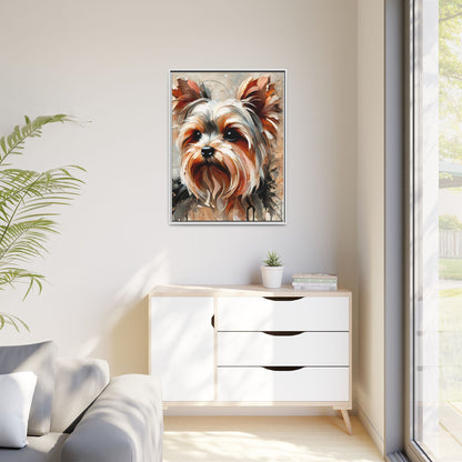 Yorkshire Terrier Oil Canvas Painting Print With Frame