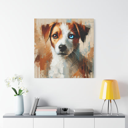 Jack Russell Terrier Mix Oil Canvas Painting Print – Ideal for Dog Lovers and Art Collector