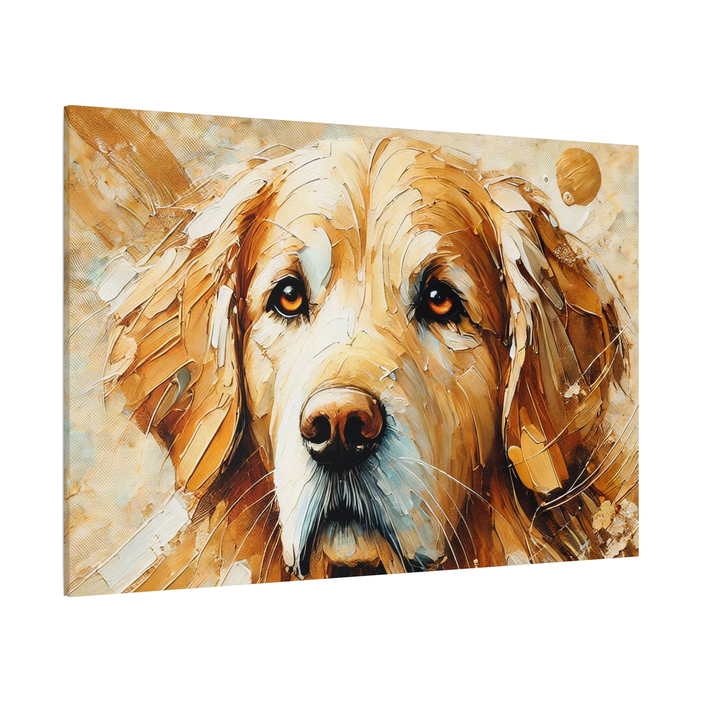 Golden Retriever Oil Canvas Painting Print – A Heartwarming Addition for Dog Lovers and Home Decor