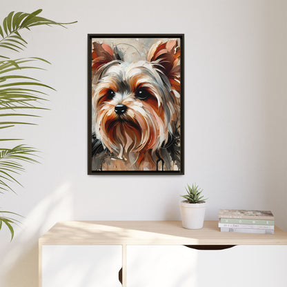 Yorkshire Terrier Oil Canvas Painting Print With Frame