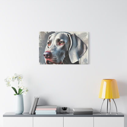 Weimaraner Dog Oil Canvas Painting Print – Perfect for Dog Lovers and Art Enthusiasts