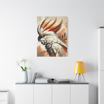 Cockatoo Oil Canvas Painting Print – A Stunning Addition for Bird Lovers and Home Decor