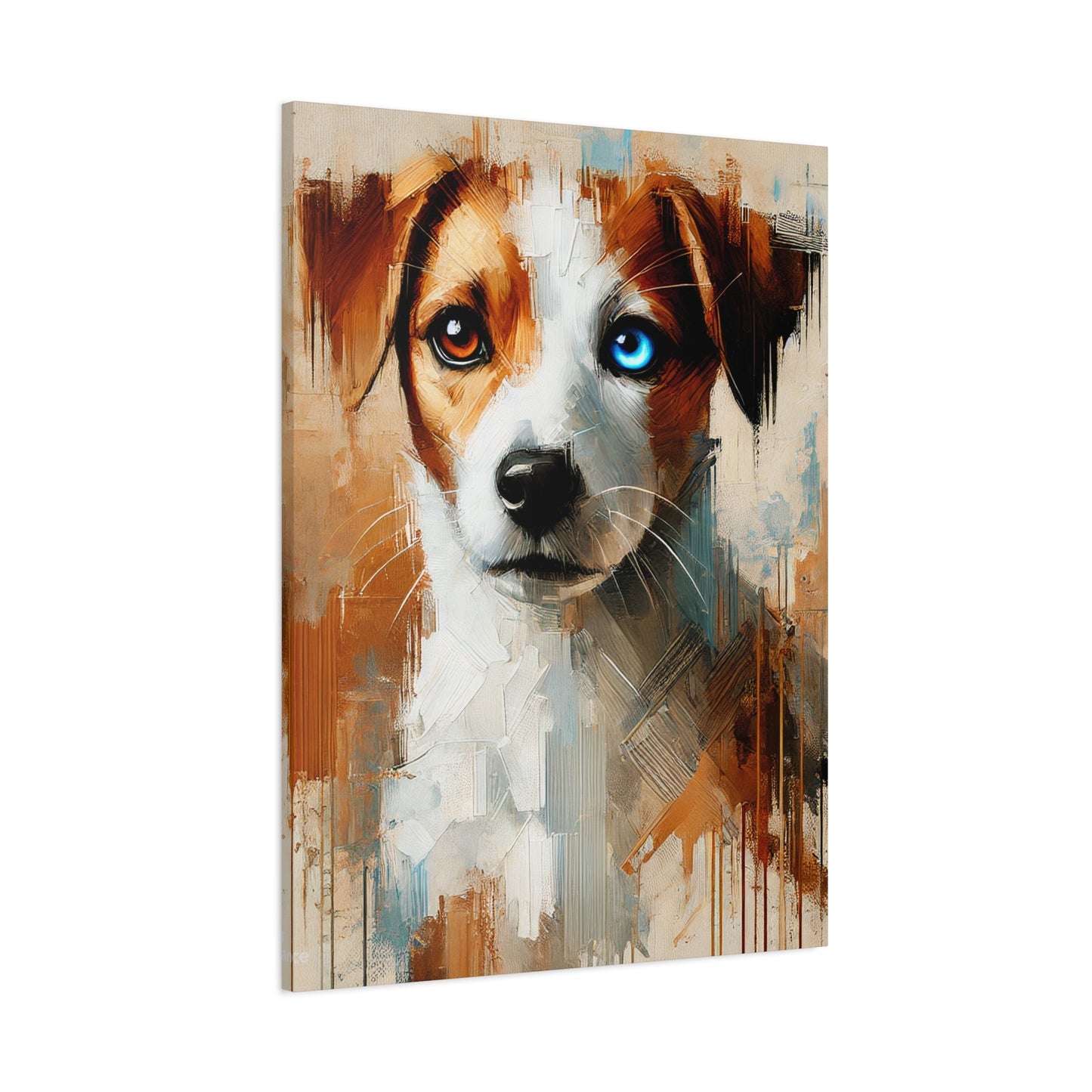 Jack Russell Terrier Mix Oil Canvas Painting Print – Ideal for Dog Lovers and Art Collector