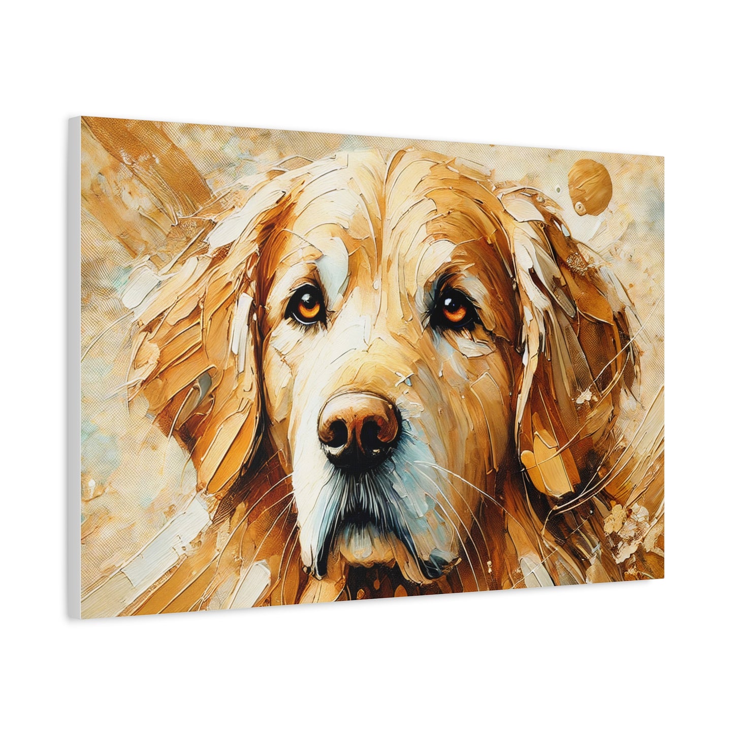 Golden Retriever Oil Canvas Painting Print – A Heartwarming Addition for Dog Lovers and Home Decor