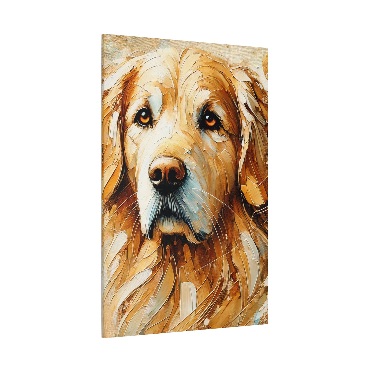 Golden Retriever Oil Canvas Painting Print – A Heartwarming Addition for Dog Lovers and Home Decor