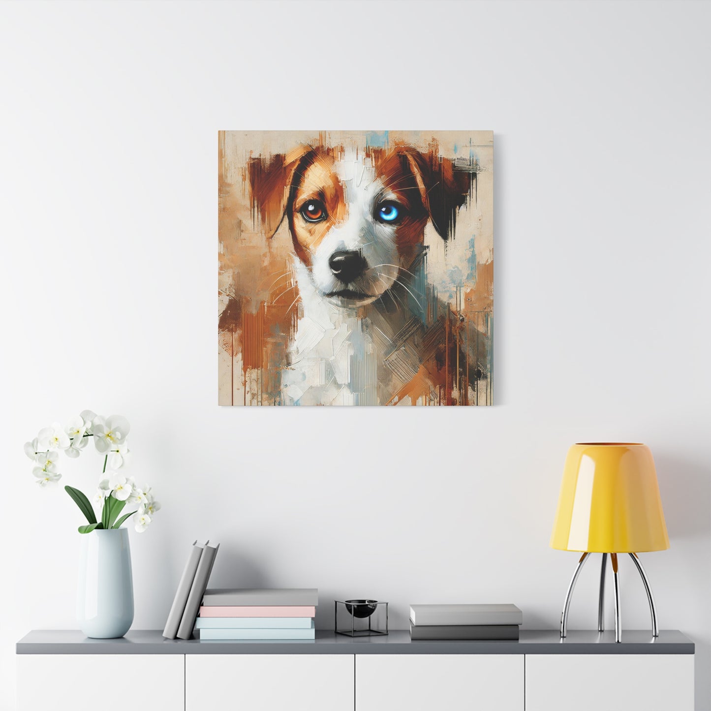 Jack Russell Terrier Mix Oil Canvas Painting Print – Ideal for Dog Lovers and Art Collector