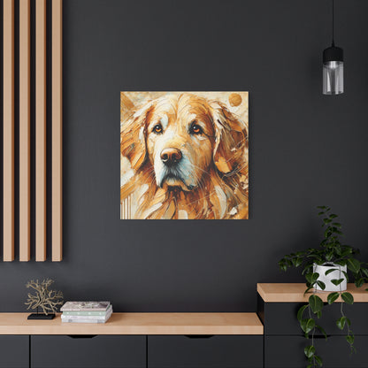 Golden Retriever Oil Canvas Painting Print – A Heartwarming Addition for Dog Lovers and Home Decor