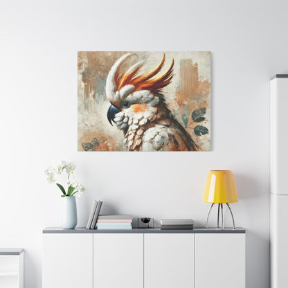 Cockatoo Oil Canvas Painting Print – A Colorful Addition for Bird Lovers and Art Enthusiasts