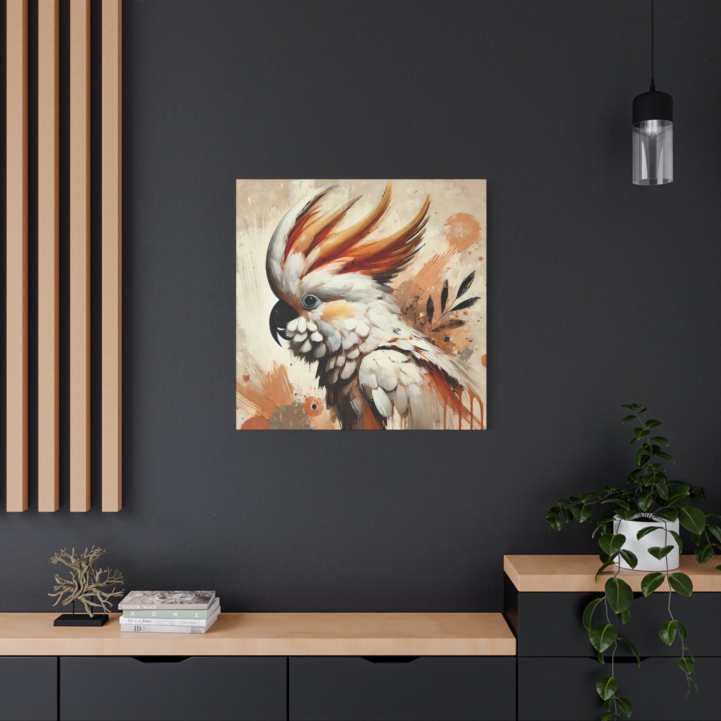 Cockatoo Oil Canvas Painting Print