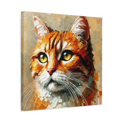 Orange Tabby Cat Oil Canvas Painting Print – A Delightful Addition for Cat Lovers and Home Decor