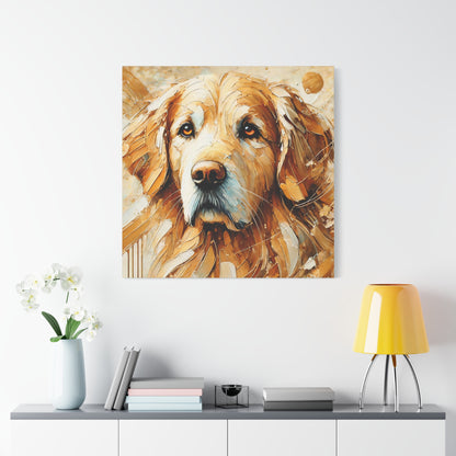 Golden Retriever Oil Canvas Painting Print – A Heartwarming Addition for Dog Lovers and Home Decor