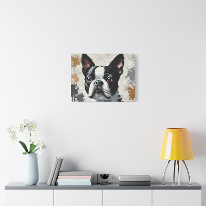 Boston Terrier Oil Canvas Painting Print – A Charming Addition for Dog Lovers and Art Collectors