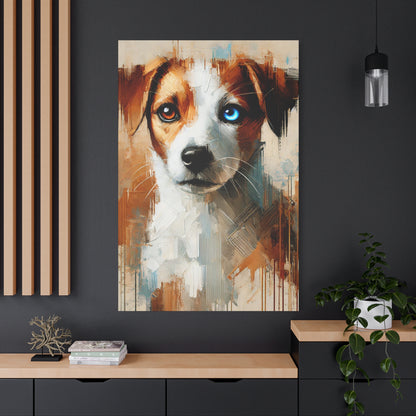 Jack Russell Terrier Mix Oil Canvas Painting Print – Ideal for Dog Lovers and Art Collector