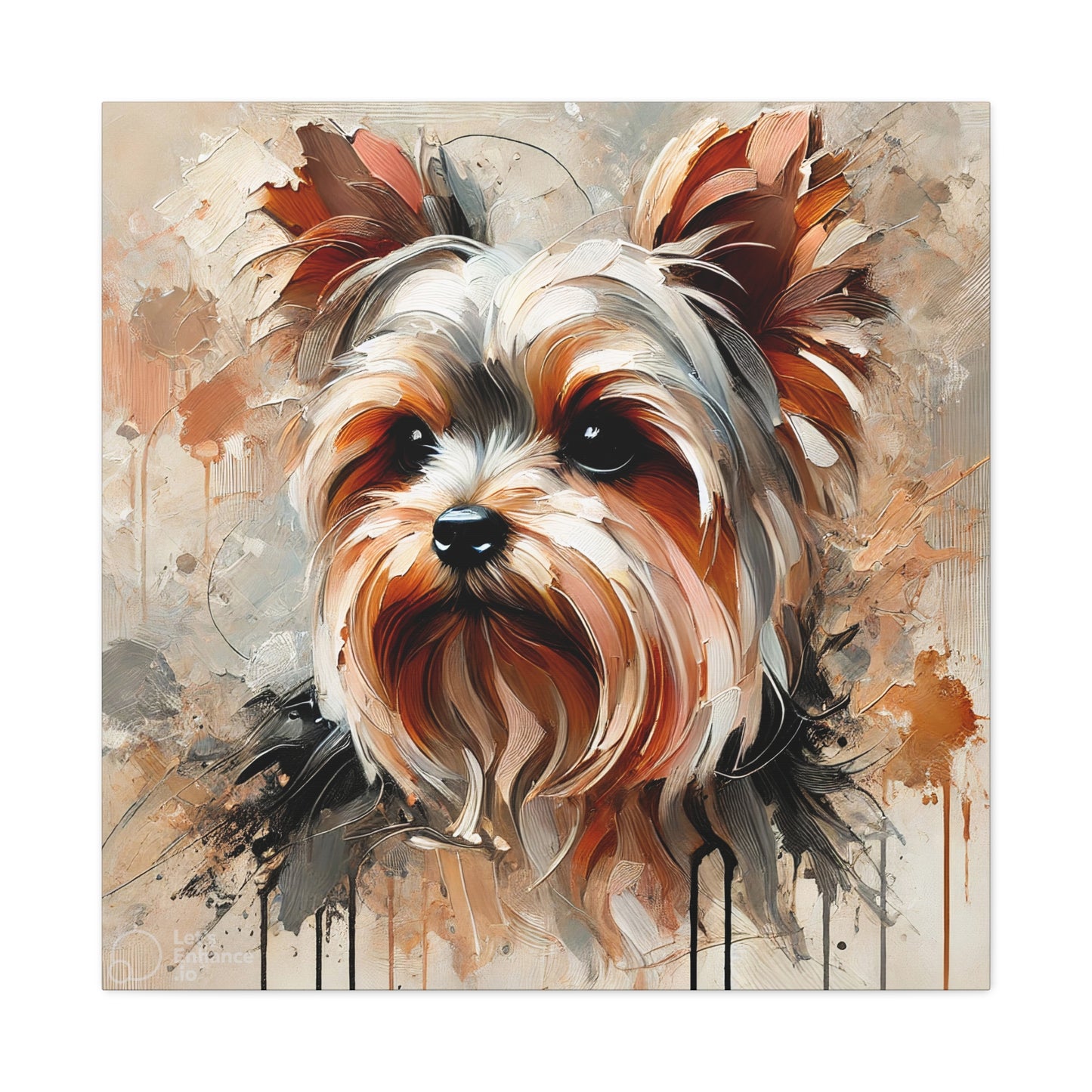 Yorkshire Terrier Oil Canvas Painting Print