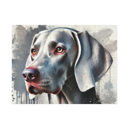 Weimaraner Dog Oil Canvas Painting Print – Perfect for Dog Lovers and Art Enthusiasts