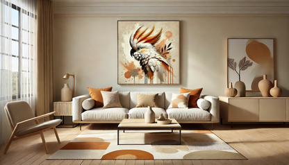 Cockatoo Oil Canvas Painting Print