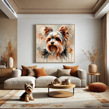 Yorkshire Terrier Oil Canvas Painting Print