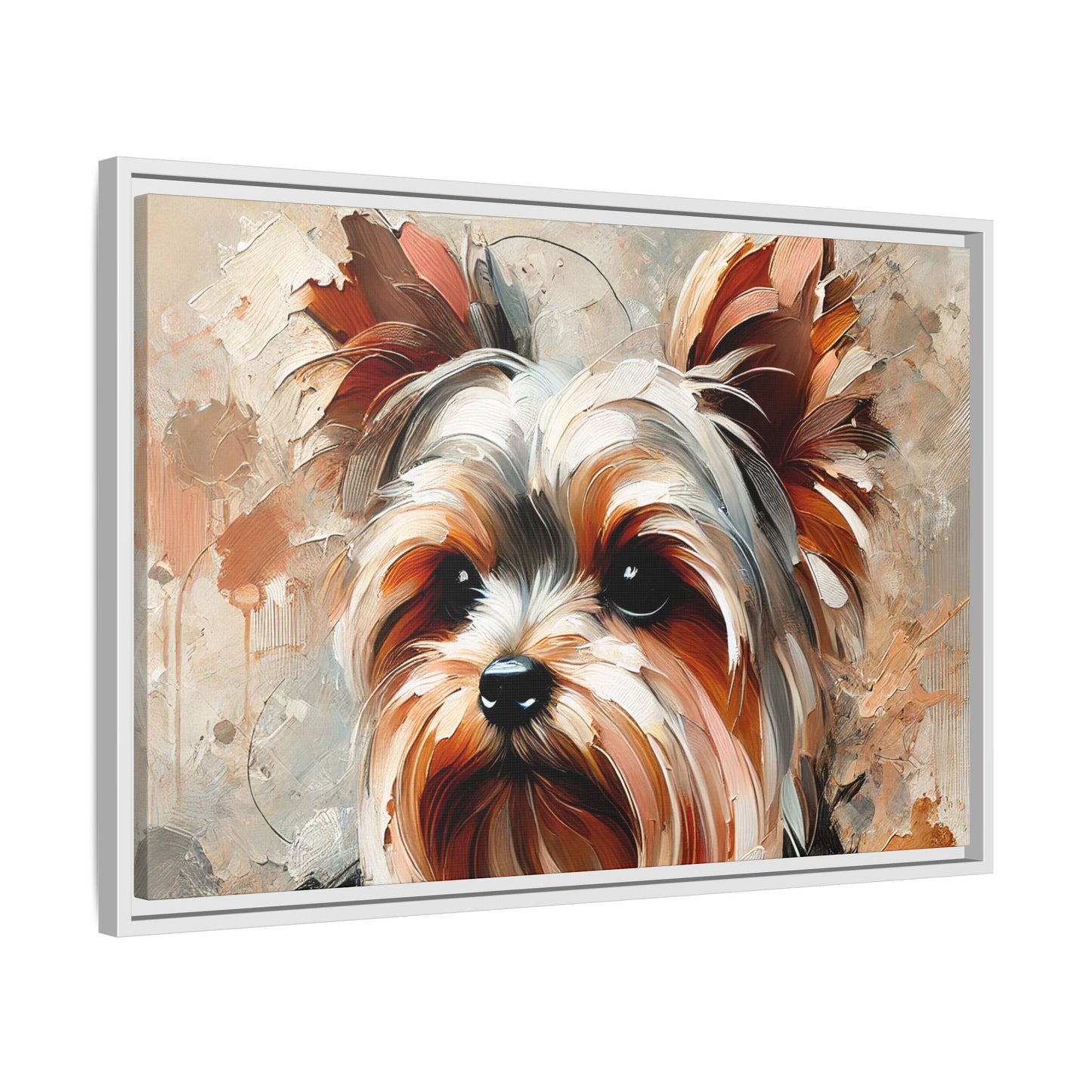 Yorkshire Terrier Oil Canvas Painting Print With Frame