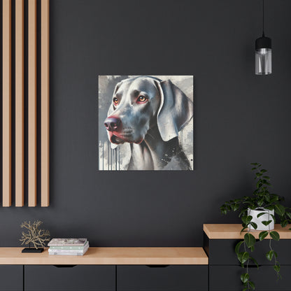 Weimaraner Dog Oil Canvas Painting Print – Perfect for Dog Lovers and Art Enthusiasts