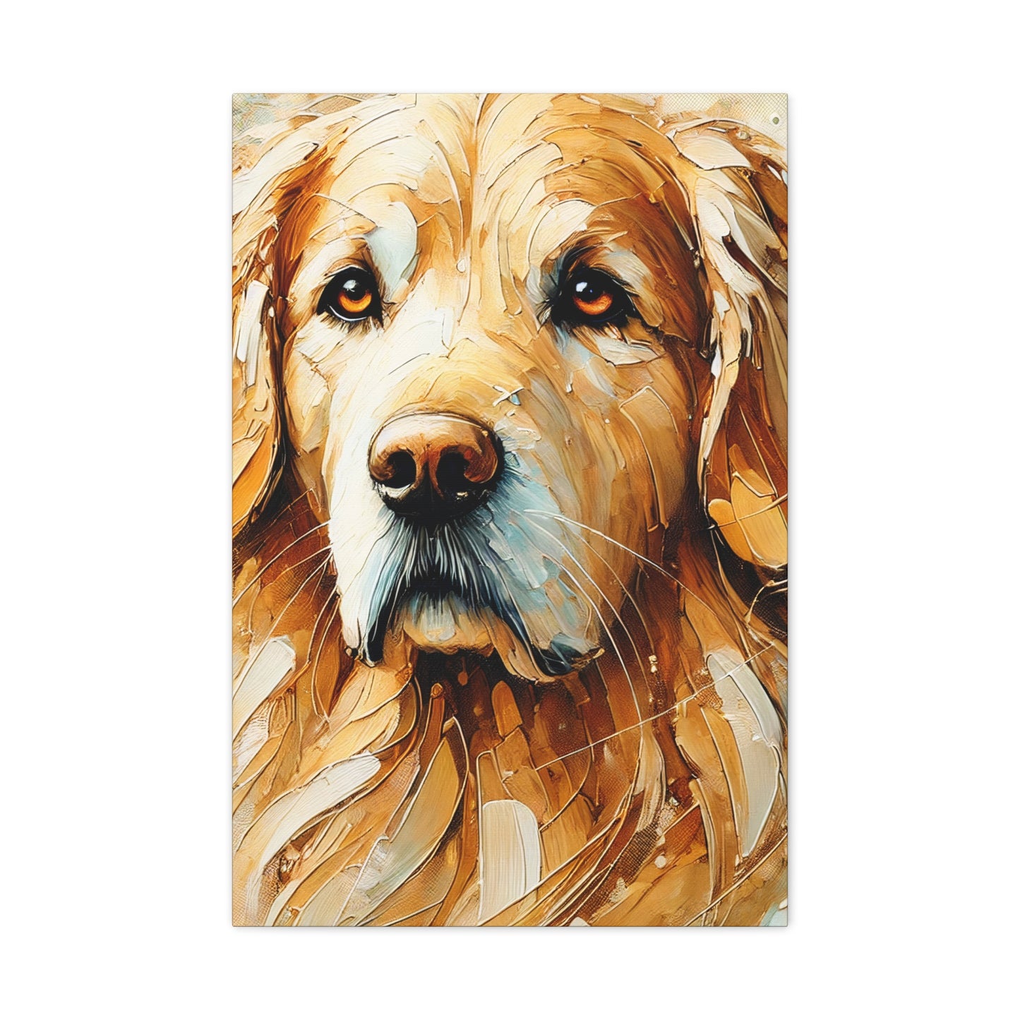 Golden Retriever Oil Canvas Painting Print – A Heartwarming Addition for Dog Lovers and Home Decor