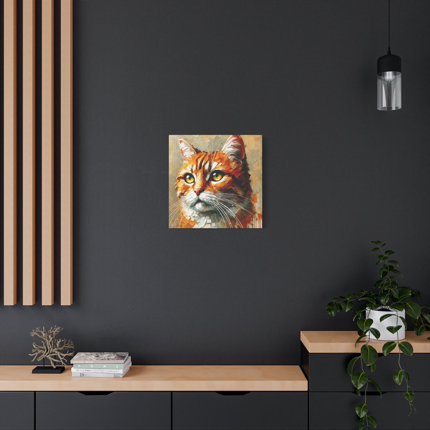 Orange Tabby Cat Oil Canvas Painting Print – A Delightful Addition for Cat Lovers and Home Decor