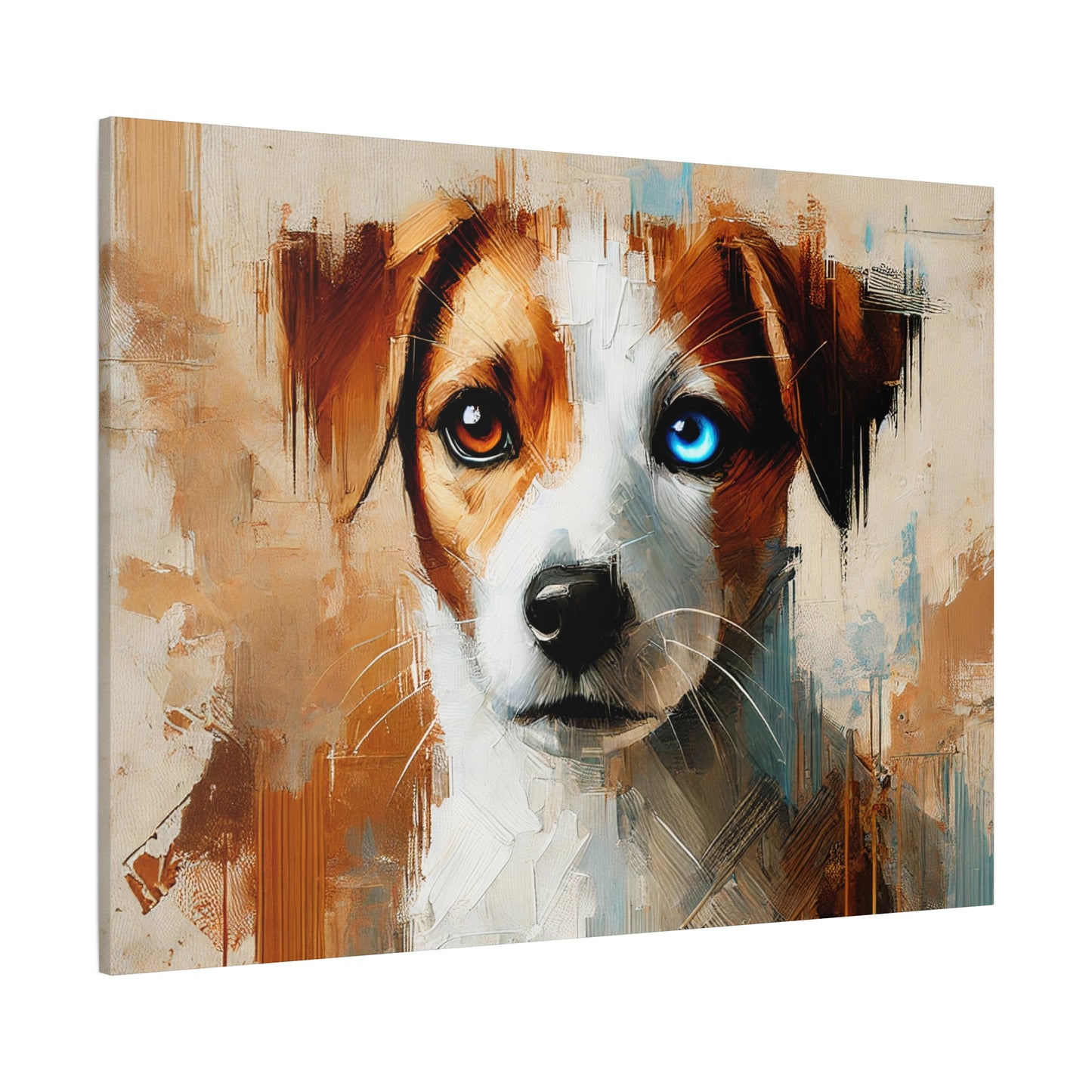 Jack Russell Terrier Mix Oil Canvas Painting Print – Ideal for Dog Lovers and Art Collector