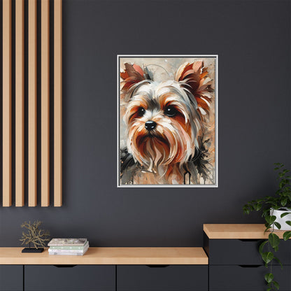 Yorkshire Terrier Oil Canvas Painting Print With Frame