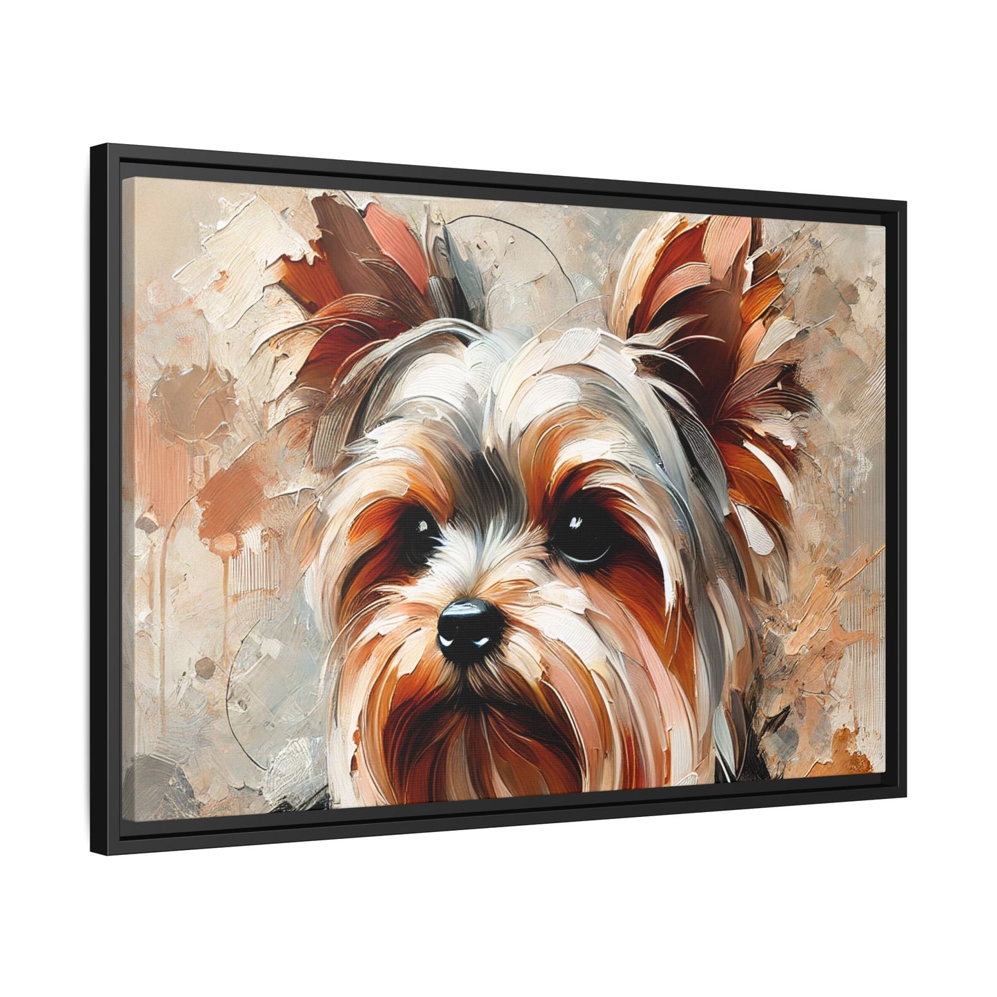 Yorkshire Terrier Oil Canvas Painting Print With Frame