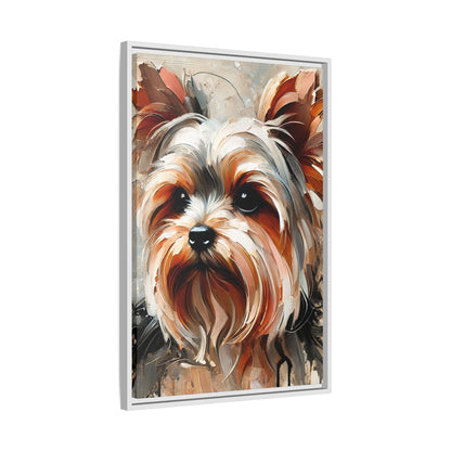 Yorkshire Terrier Oil Canvas Painting Print With Frame