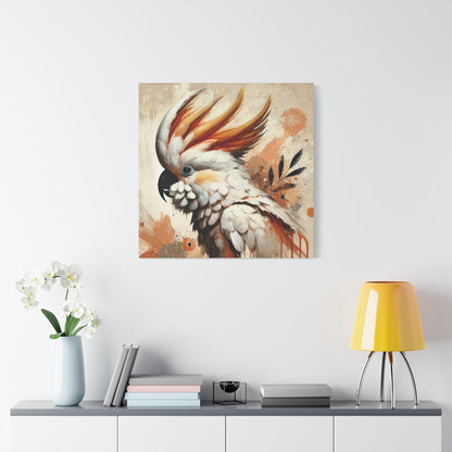 Cockatoo Oil Canvas Painting Print – A Stunning Addition for Bird Lovers and Home Decor