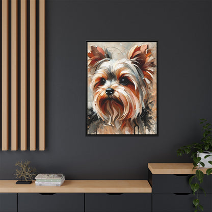 Yorkshire Terrier Oil Canvas Painting Print With Frame